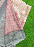 Lovely Shaded Digital Print Satin Saree