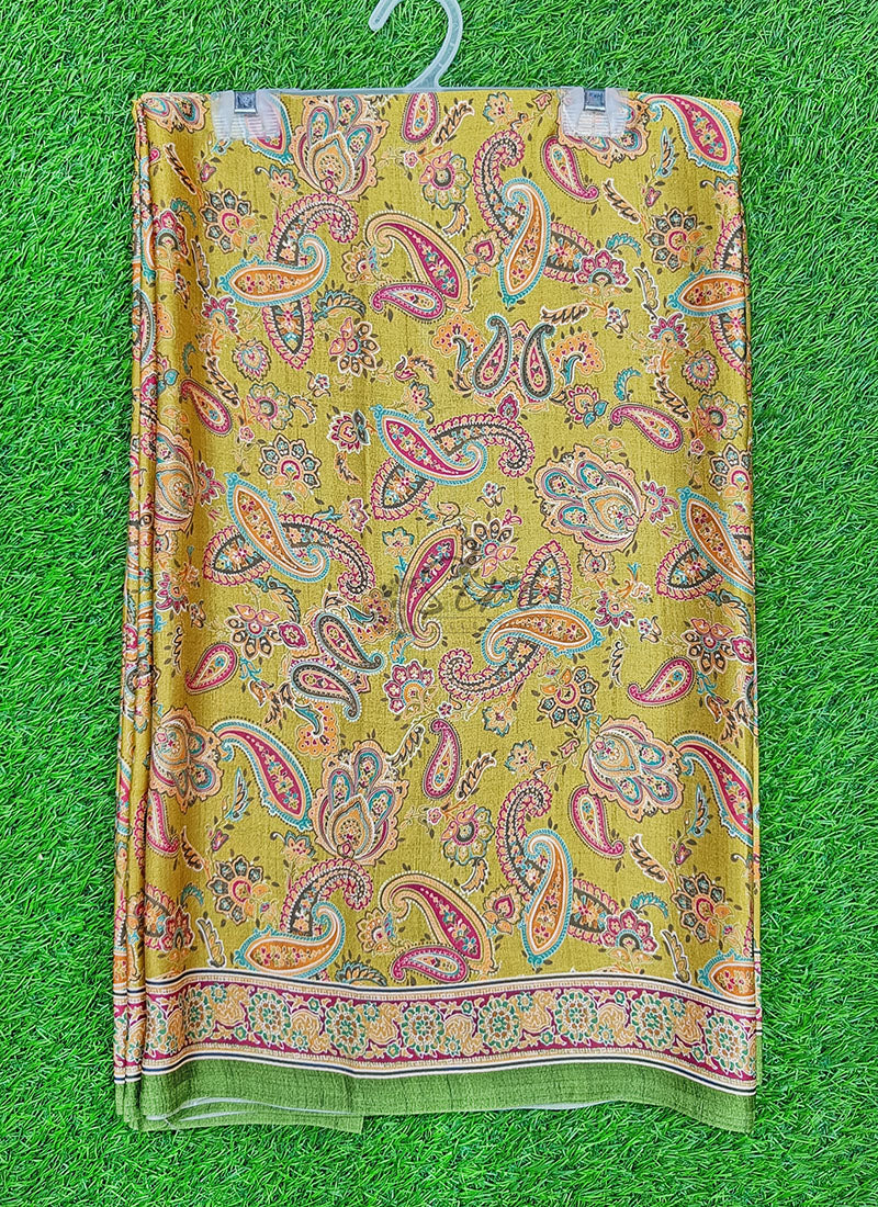 Latest Beautiful Digital Print Satin Crepe Saree