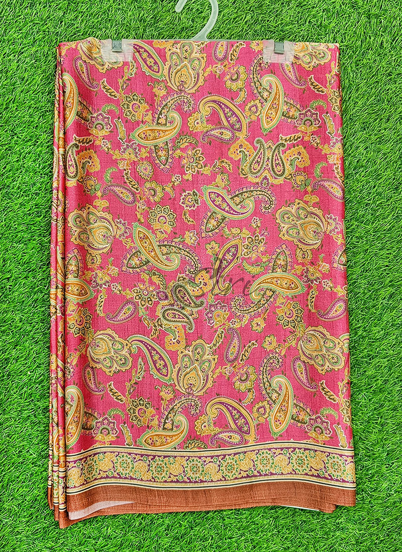 Latest Beautiful Digital Print Satin Crepe Saree