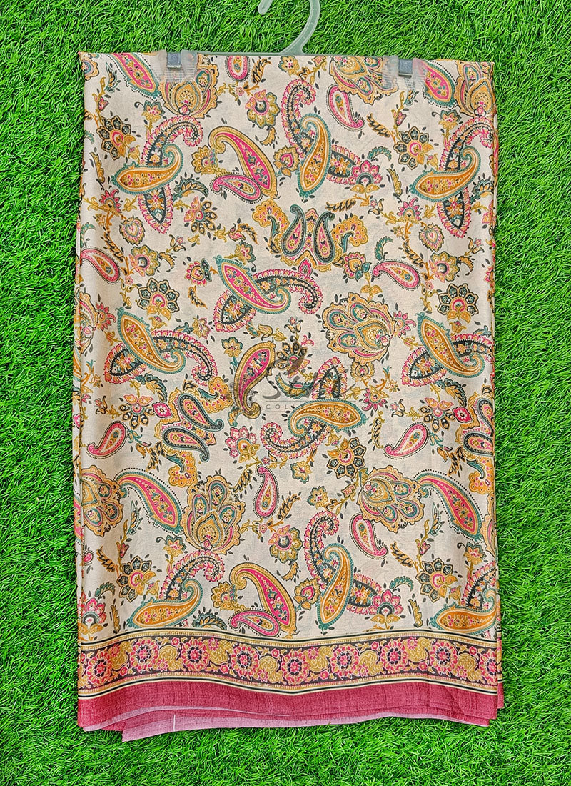 Latest Beautiful Digital Print Satin Crepe Saree