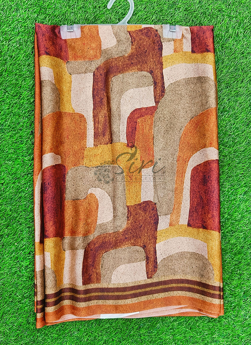 Latest Beautiful Digital Print Satin Crepe Saree