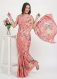Latest Beautiful Digital Print Satin Crepe Saree