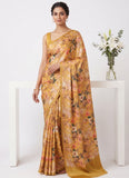 Beautiful Premium Digital Print Satin Crepe Silk Saree