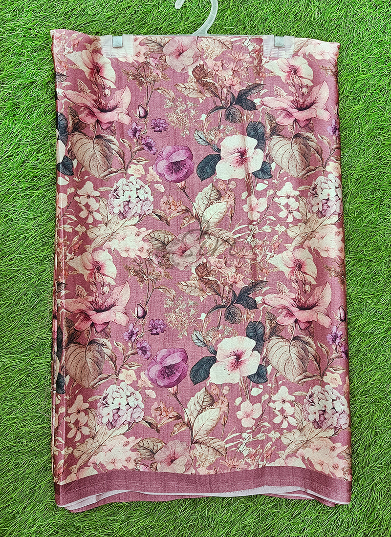 Latest Beautiful Digital Print Satin Crepe Saree