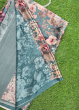 Latest Beautiful Digital Print Satin Crepe Saree