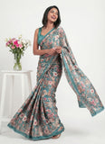 Latest Beautiful Digital Print Satin Crepe Saree