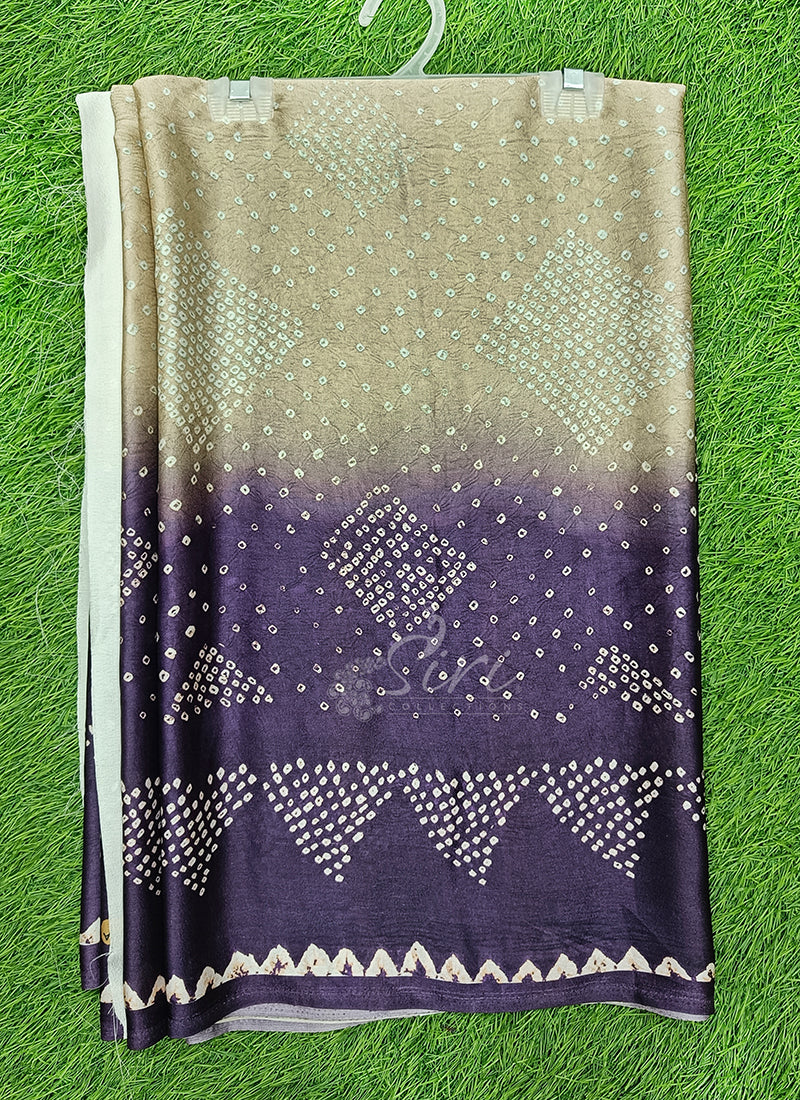 Latest Beautiful Digital Print Satin Crepe Saree