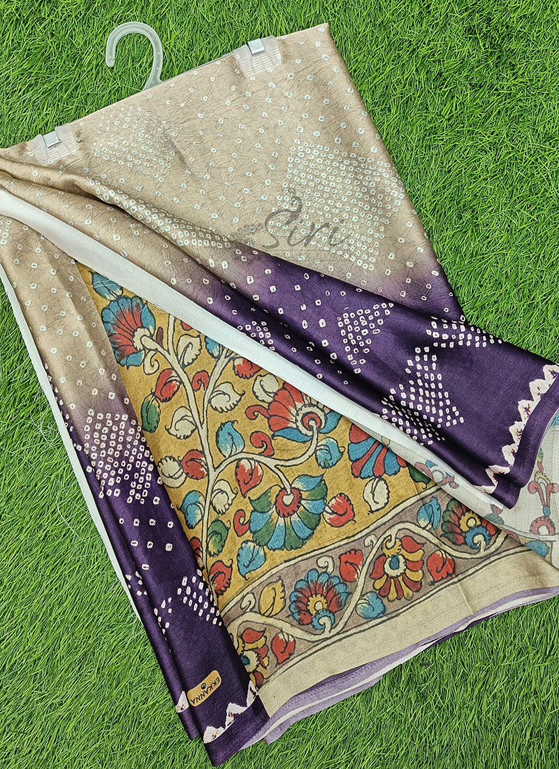 Latest Beautiful Digital Print Satin Crepe Saree