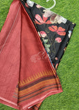 Latest Beautiful Digital Print Satin Crepe Saree