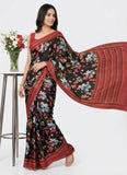Latest Beautiful Digital Print Satin Crepe Saree