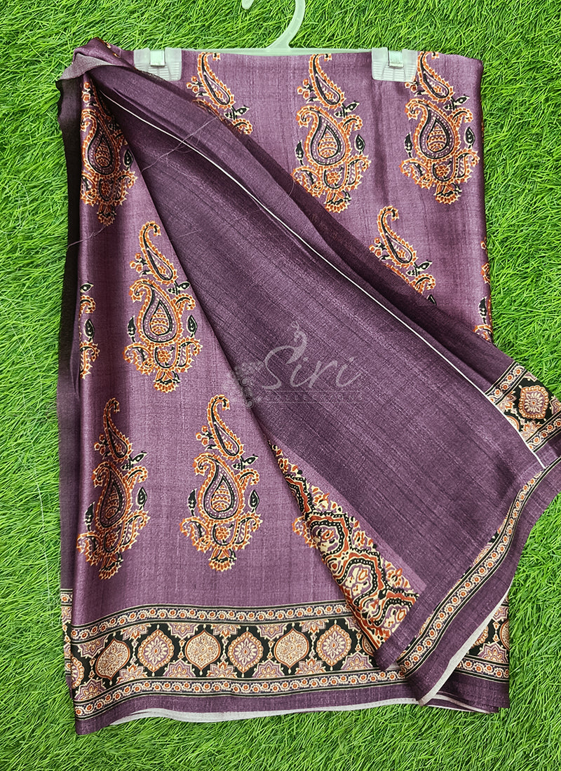 Latest Beautiful Digital Print Satin Crepe Saree