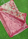Latest Beautiful Digital Print Satin Crepe Saree