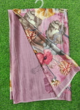Latest Beautiful Digital Print Satin Crepe Saree