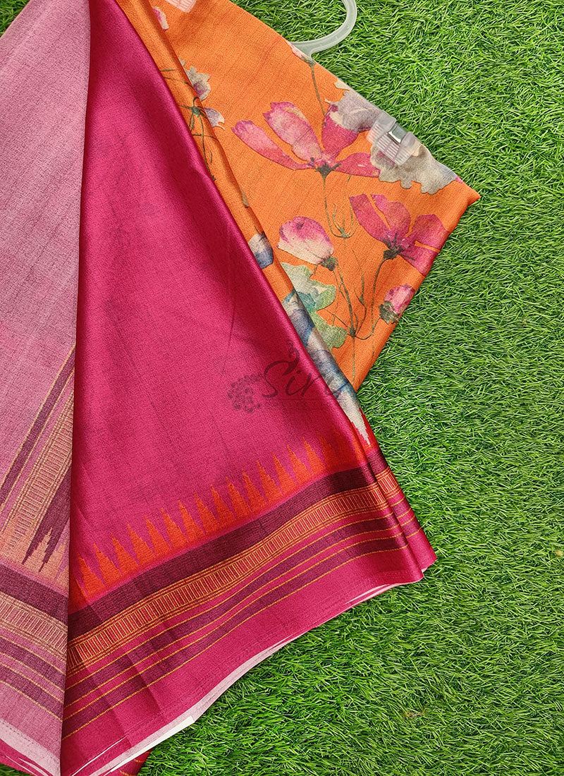 Latest Beautiful Digital Print Satin Crepe Saree