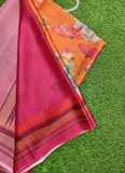 Latest Beautiful Digital Print Satin Crepe Saree