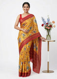 Latest Beautiful Digital Print Satin Crepe Saree
