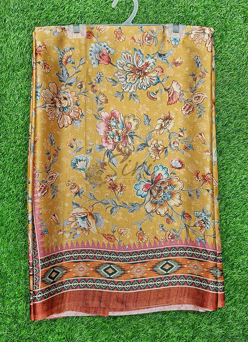 Latest Beautiful Digital Print Satin Crepe Saree