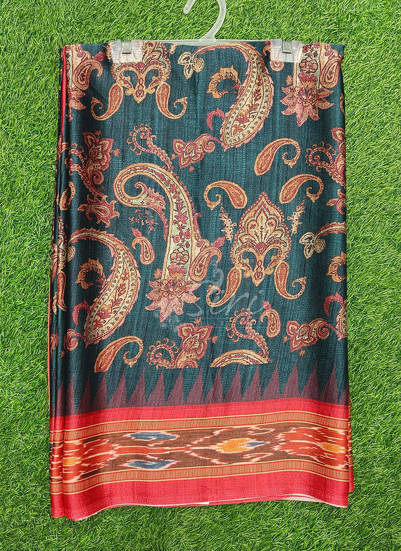 Latest Beautiful Digital Print Satin Crepe Saree