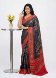 Latest Beautiful Digital Print Satin Crepe Saree