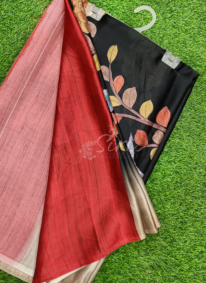 Latest Beautiful Digital Print Satin Crepe Saree