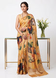 Latest Beautiful Digital Print Satin Crepe Saree