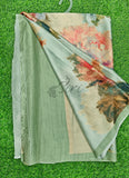Latest Beautiful Digital Print Satin Crepe Saree