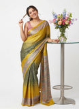 Beautiful Premium Digital Print Satin Crepe Silk Saree