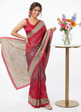 Beautiful Premium Digital Print Satin Crepe Silk Saree