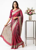 Beautiful Premium Digital Print Satin Crepe Silk Saree