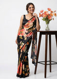 Beautiful Premium Digital Print Satin Crepe Silk Saree