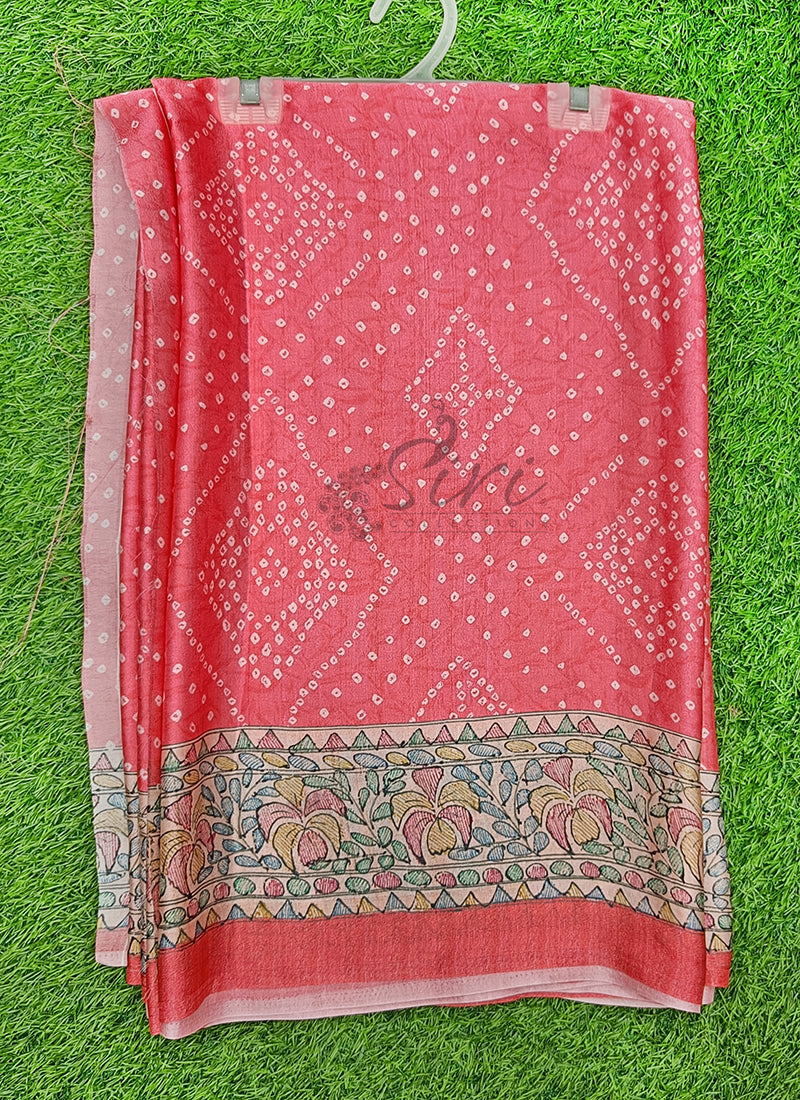 Beautiful Premium Digital Print Satin Crepe Silk Saree