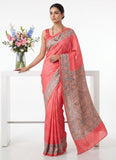 Beautiful Premium Digital Print Satin Crepe Silk Saree