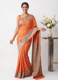 Beautiful Premium Digital Print Satin Crepe Silk Saree