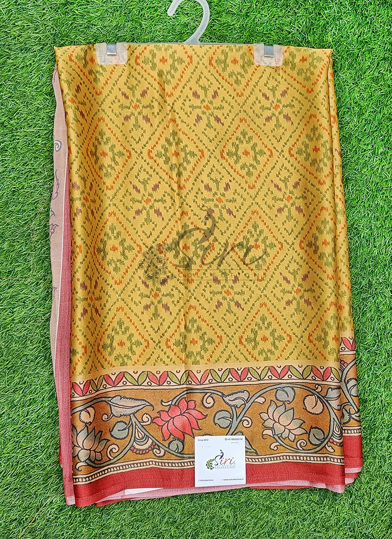 Beautiful Premium Digital Print Satin Crepe Silk Saree
