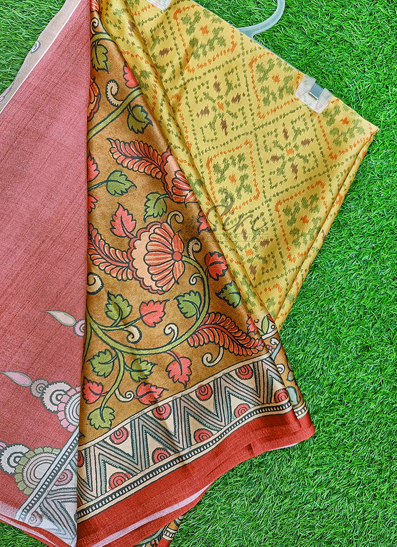 Beautiful Premium Digital Print Satin Crepe Silk Saree