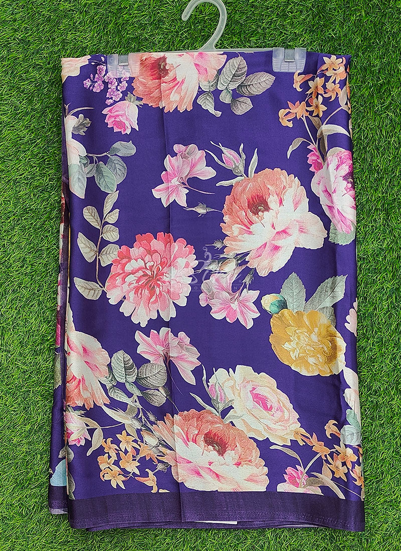 Siri Sarees Premium Digital Print Satin Crepe Silk Saree