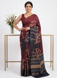 Beautiful Premium Digital Print Satin Crepe Silk Saree