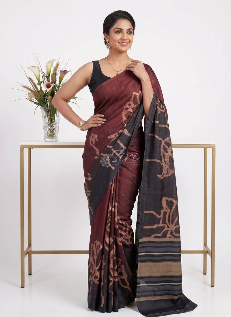 Beautiful Premium Digital Print Satin Crepe Silk Saree