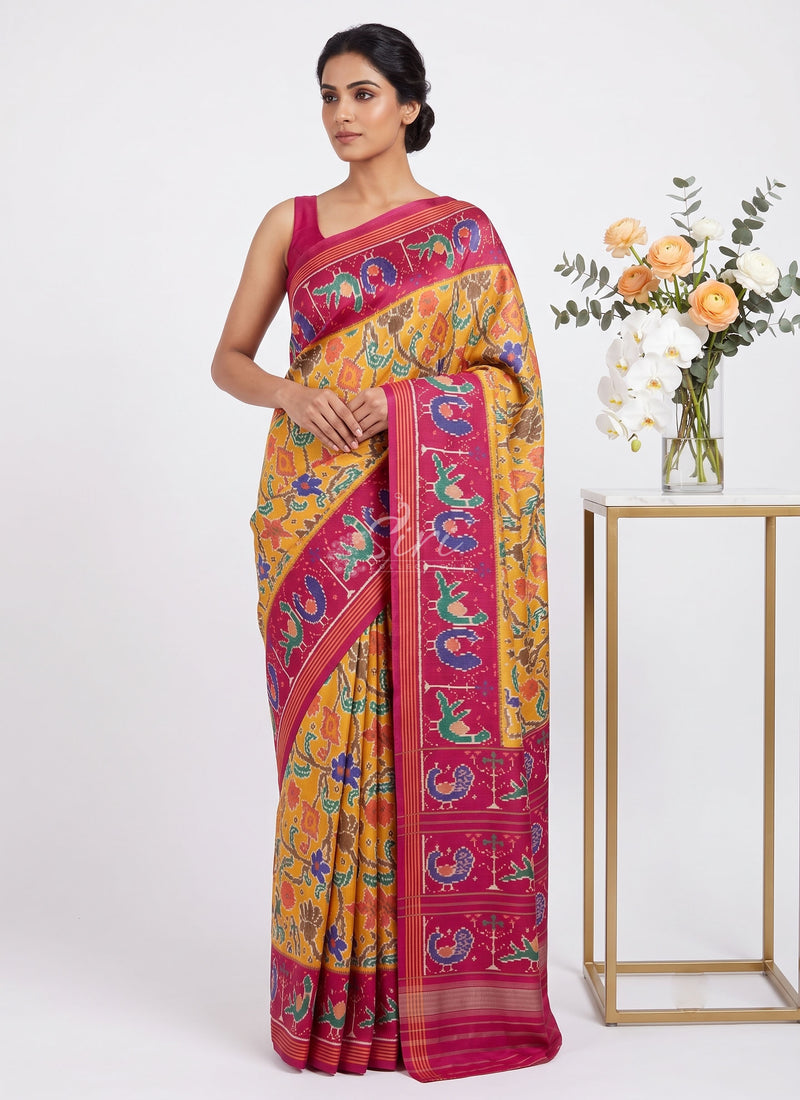 Siri Sarees Premium Digital Print Satin Crepe Silk Saree