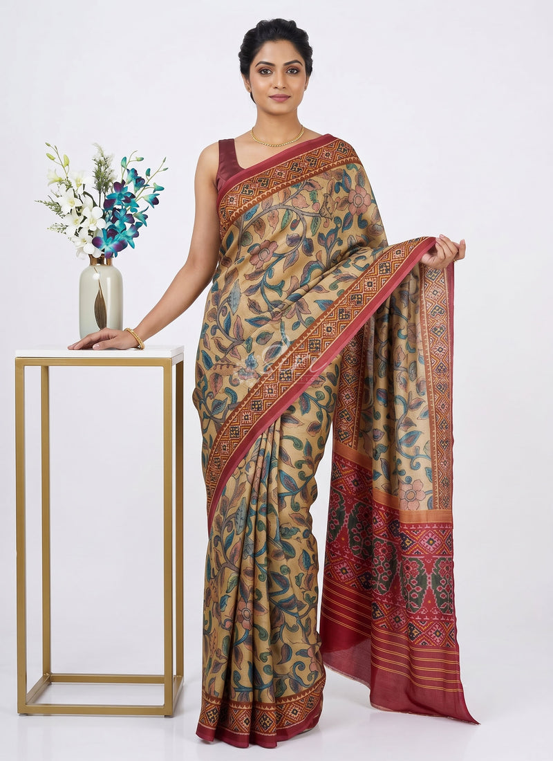 Siri Sarees Premium Digital Print Satin Crepe Silk Saree