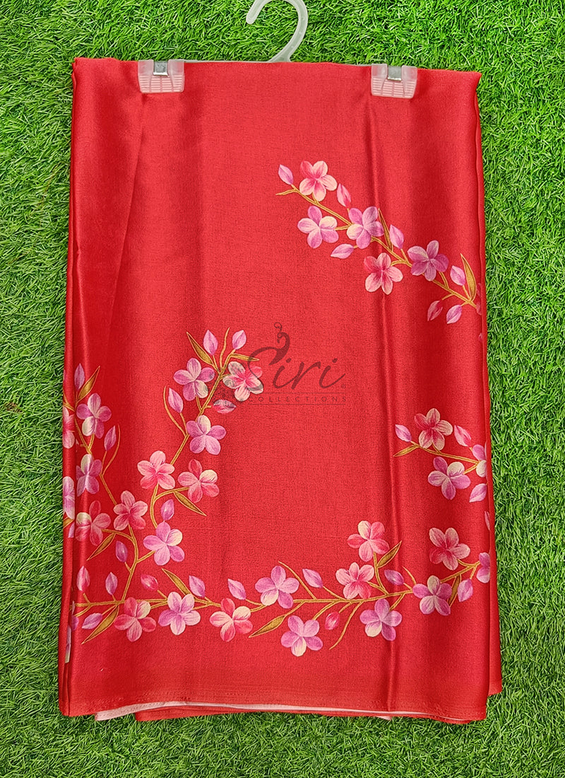 Siri Sarees Premium Designer Digital Print Satin Silk Saree