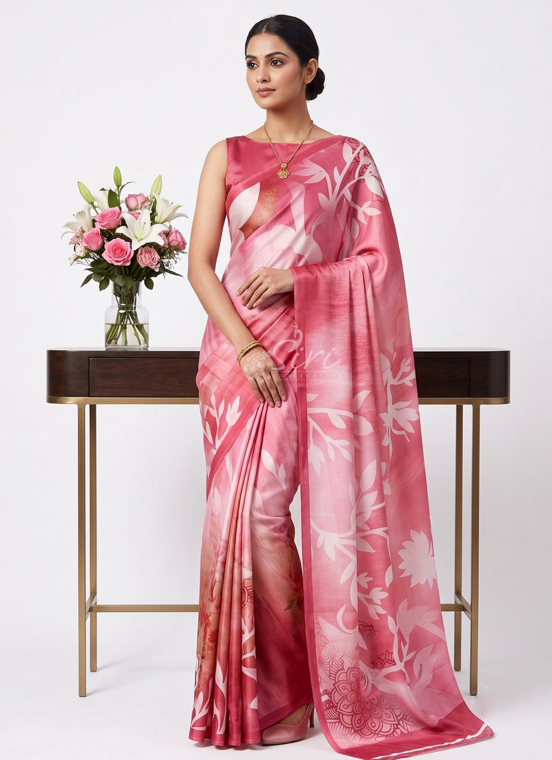 Siri Sarees Premium Designer Digital Print Satin Silk Saree
