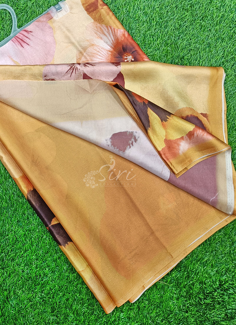 Siri Sarees Premium Designer Digital Print Satin Silk Saree