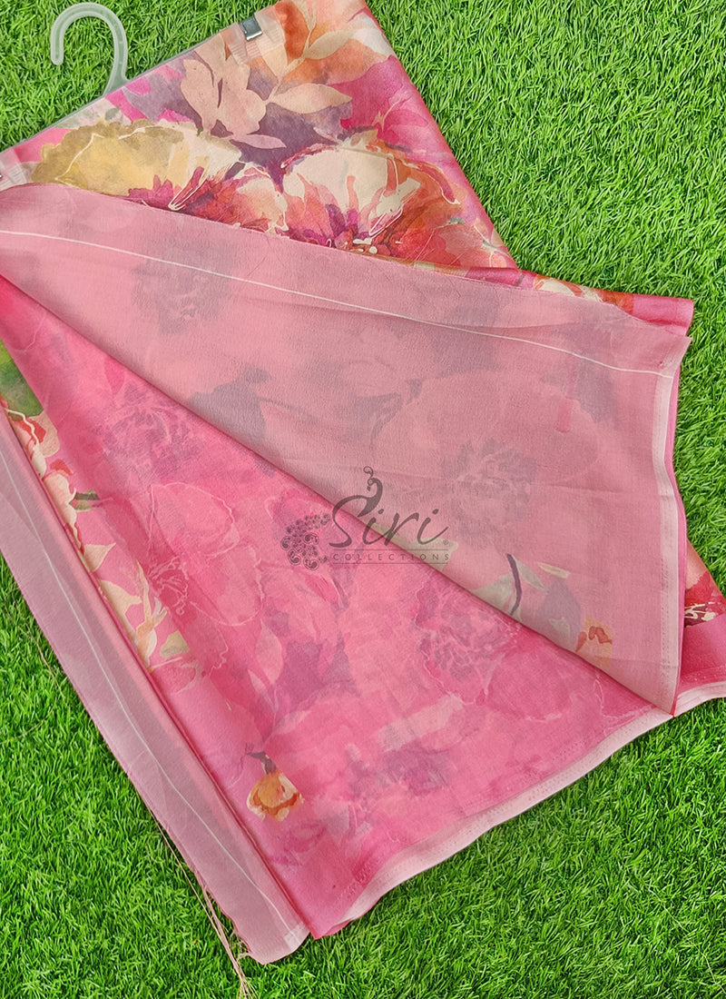Siri Sarees Premium Digital Print Satin Crepe Silk Saree