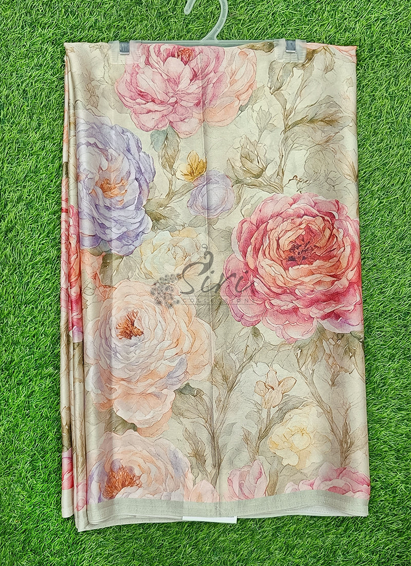 Siri Sarees Premium Digital Print Satin Crepe Silk Saree