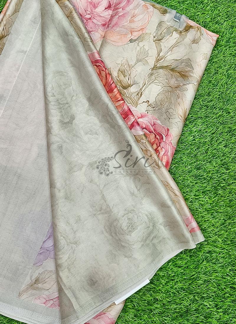 Siri Sarees Premium Digital Print Satin Crepe Silk Saree