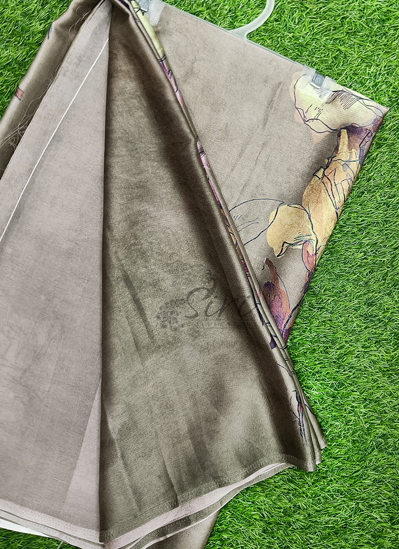Siri Sarees Premium Digital Print Satin Crepe Silk Saree