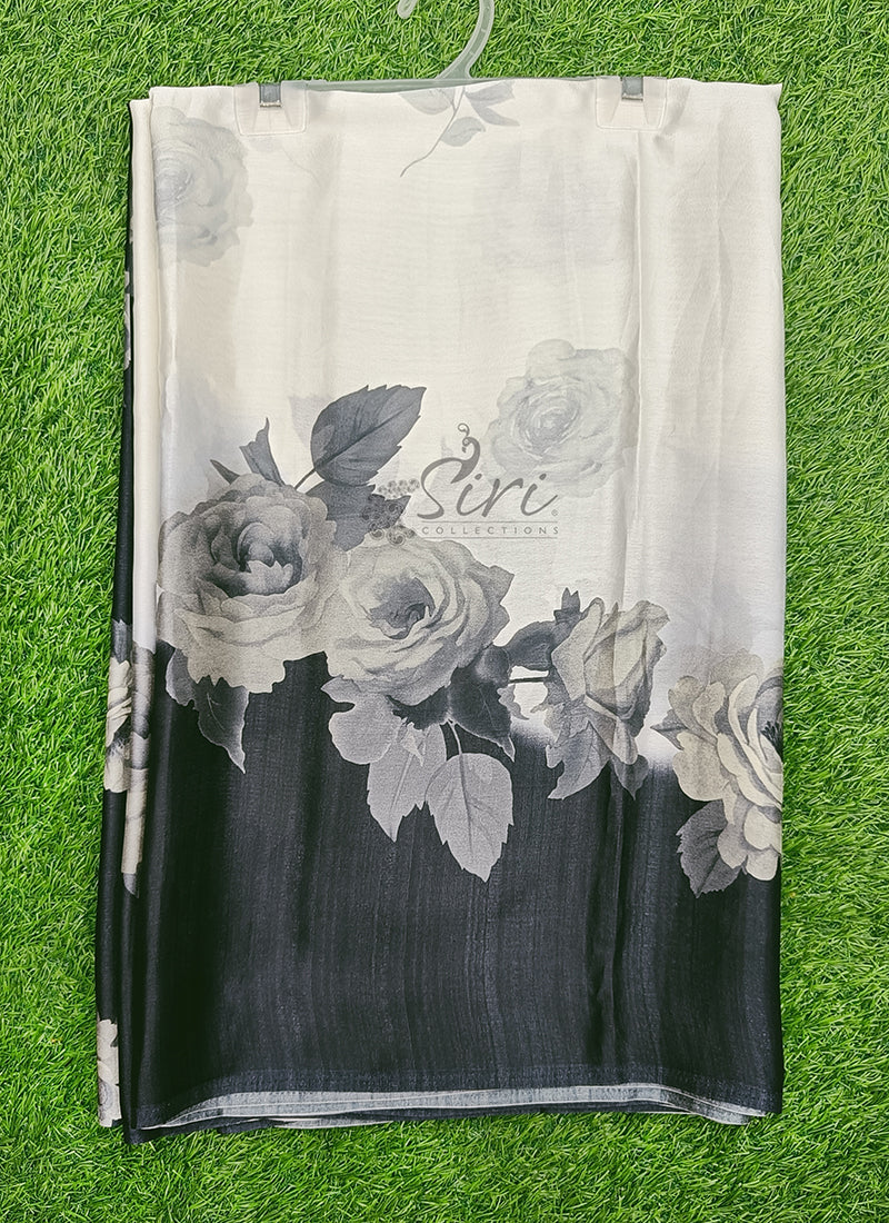 Siri Sarees Premium Digital Print Satin Crepe Silk Saree