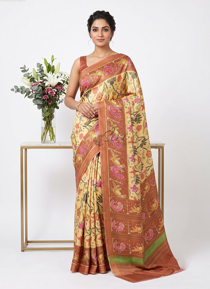 Siri Sarees Premium Digital Print Satin Crepe Silk Saree