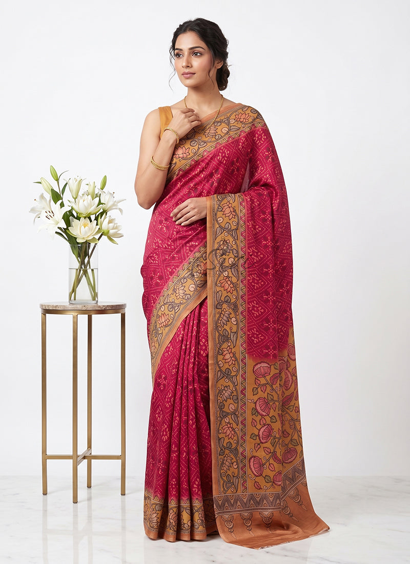 Siri Sarees Premium Digital Print Satin Crepe Silk Saree